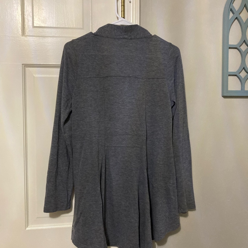 ONE WORLD Charcoal Open-Front Cardigan - Picture 4 of 5